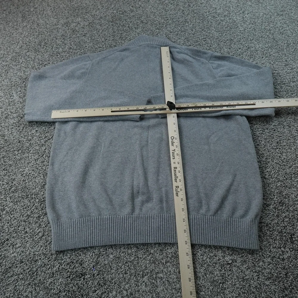 Duluth Trading Sweater Mens L‎ Gray 1/4 Zip Mock Neck Pullover Knit Outdoor Work